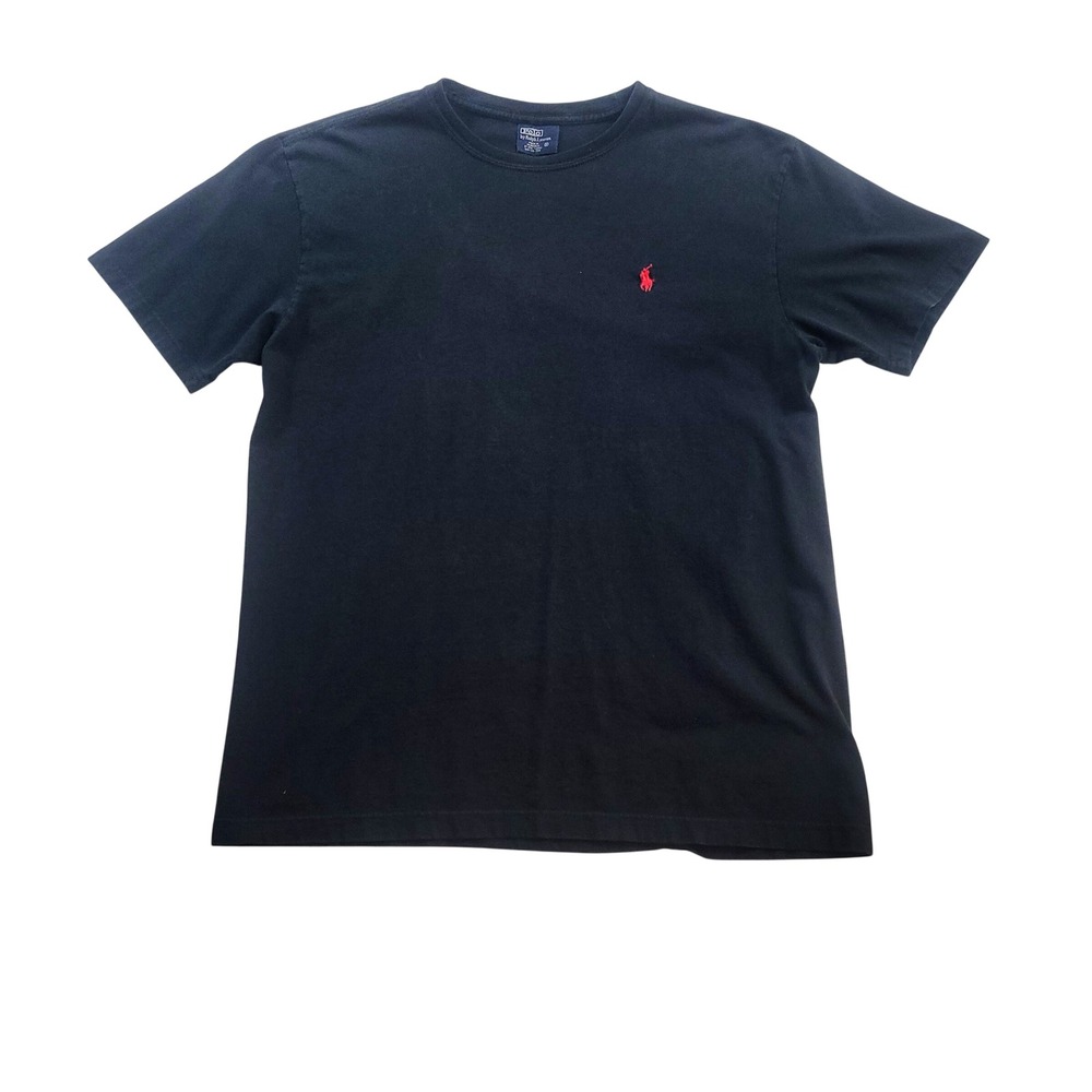 Polo Ralph Lauren T-Shirt Mens Small Black Red Pony Logo Crew Neck Short Sleeve
